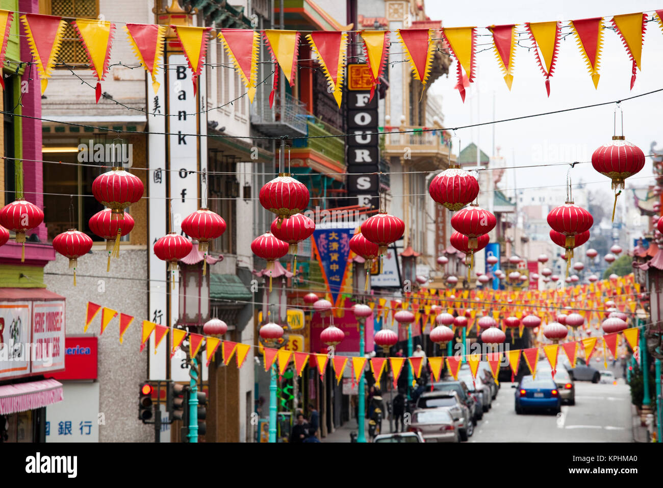 USA, California, San Francisco, Chinatown, Chinese street lanterns