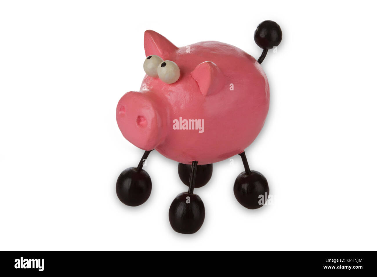Figur eines Schweines freigestellt auf weissem Hintergrund Stock Photo