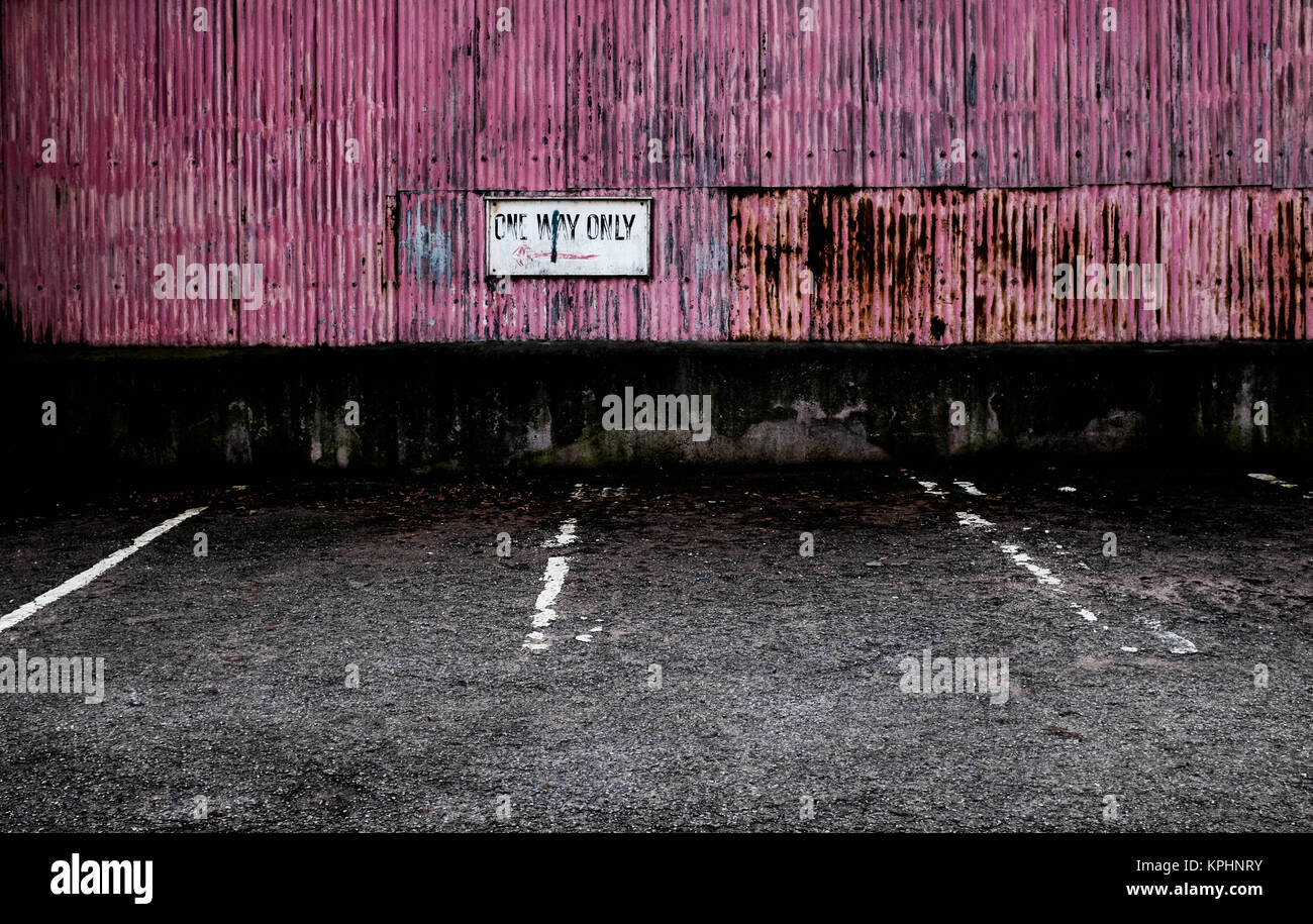 ALTRINCHAM FOOTBALL CLUB CAR PARK, MANCHESTER, GREAT BRITAIN Stock
