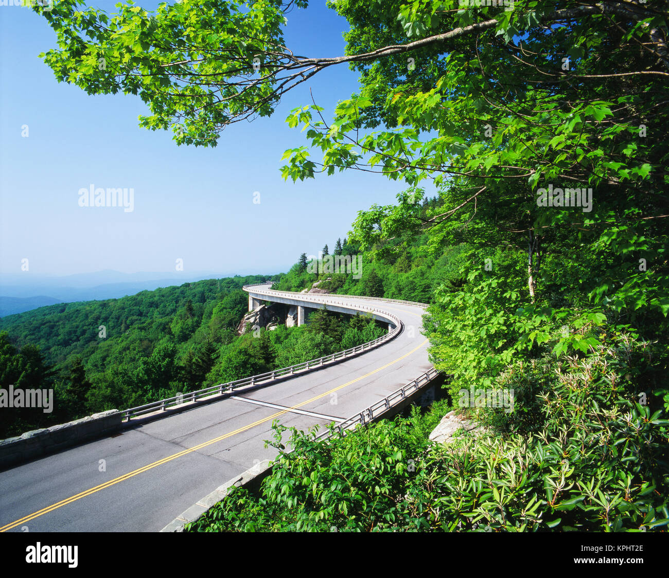 USA, North Carolina. Blue Ridge Parkway National Park. View of Linn