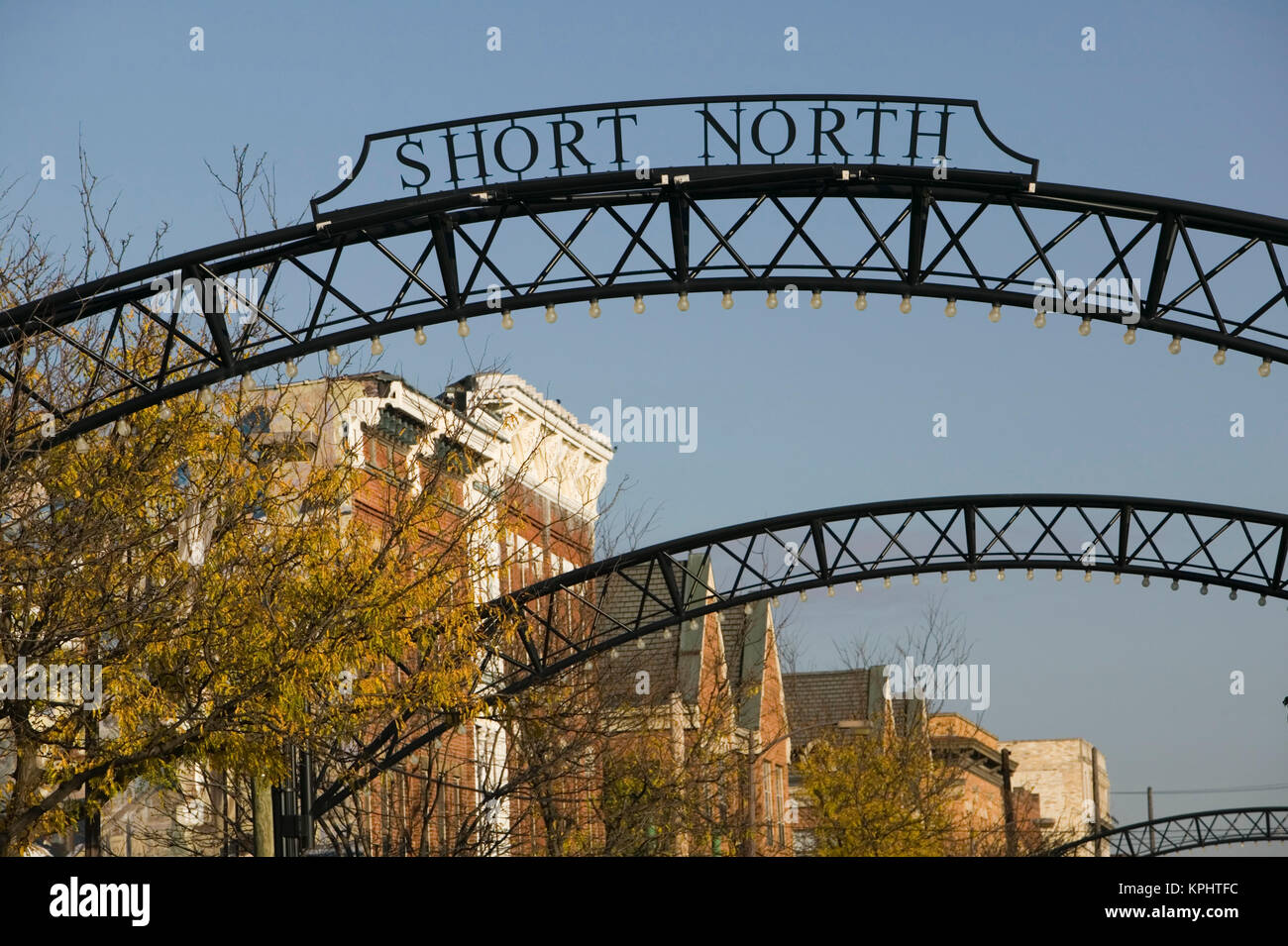 USA, Ohio, Columbus Short North Sign, Trendy Neighborhood along North
