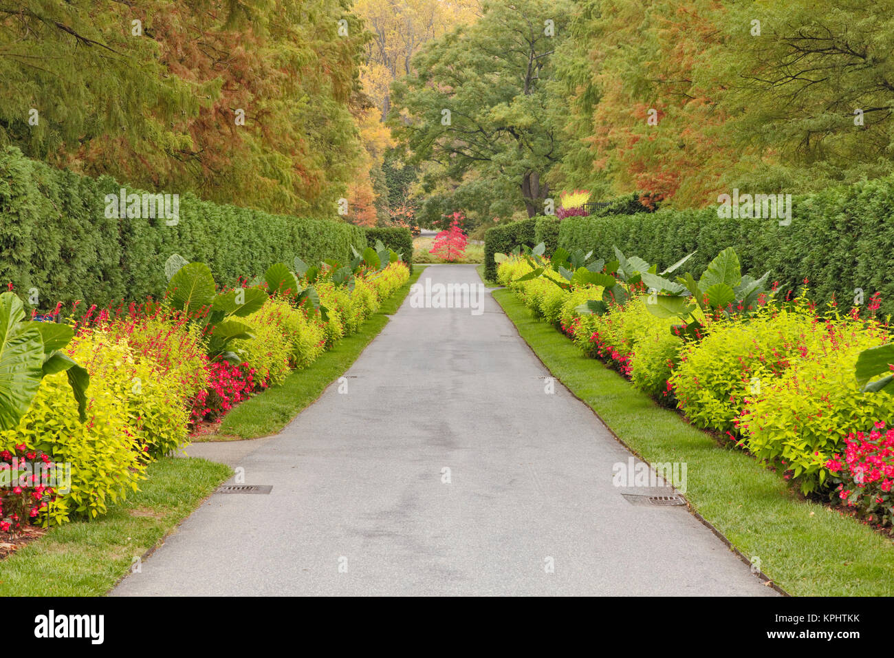 Autumn view of Longwood Gardens, Pennsylvania, USA Stock Photo