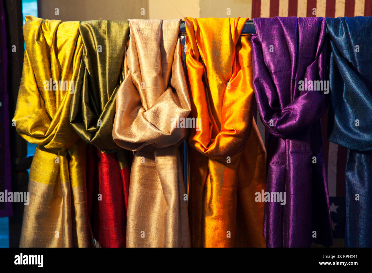 Fabric Vendors at Harvest Festival Stock Photo Alamy