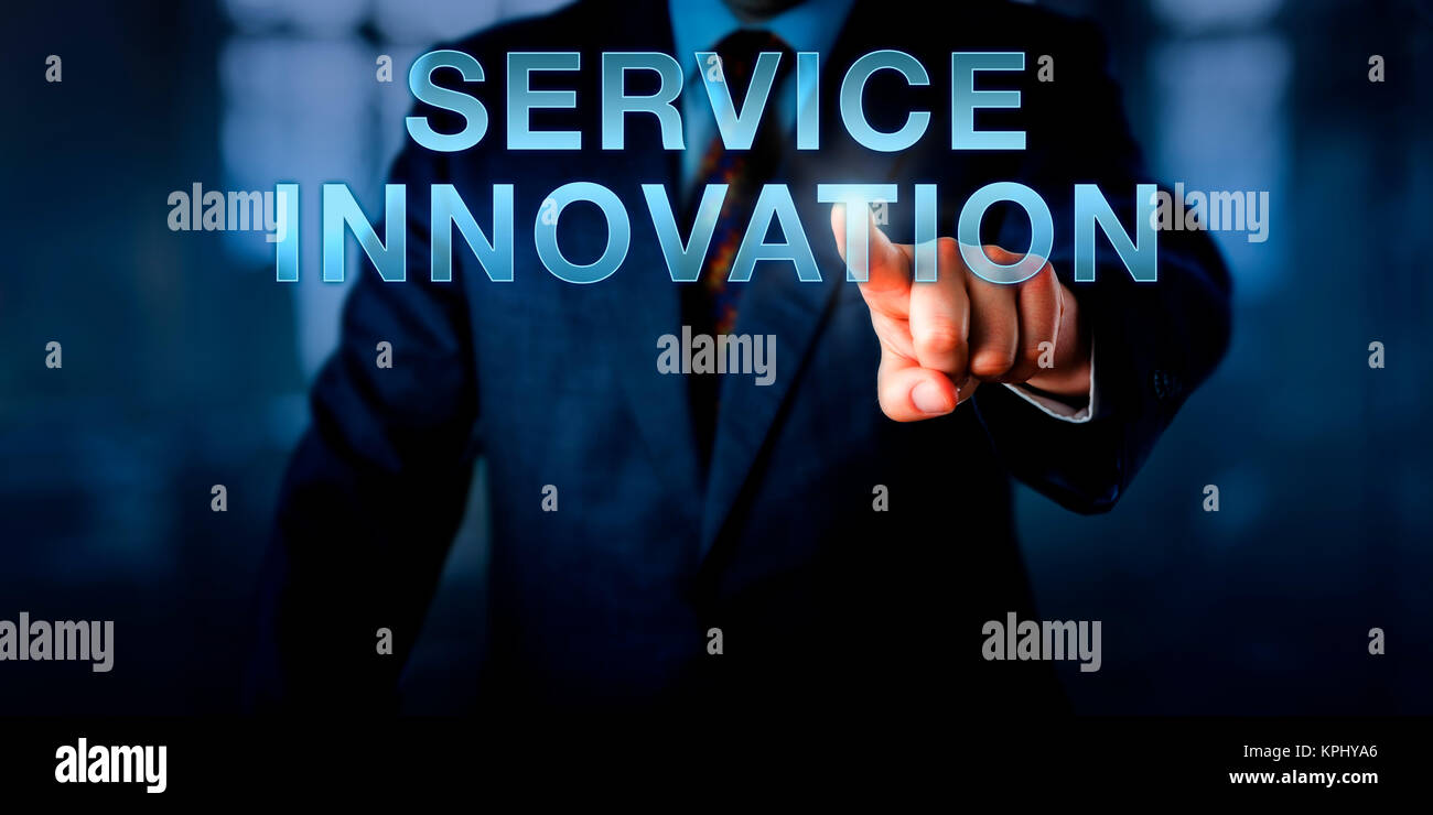 Manager Pressing SERVICE INNOVATION Stock Photo
