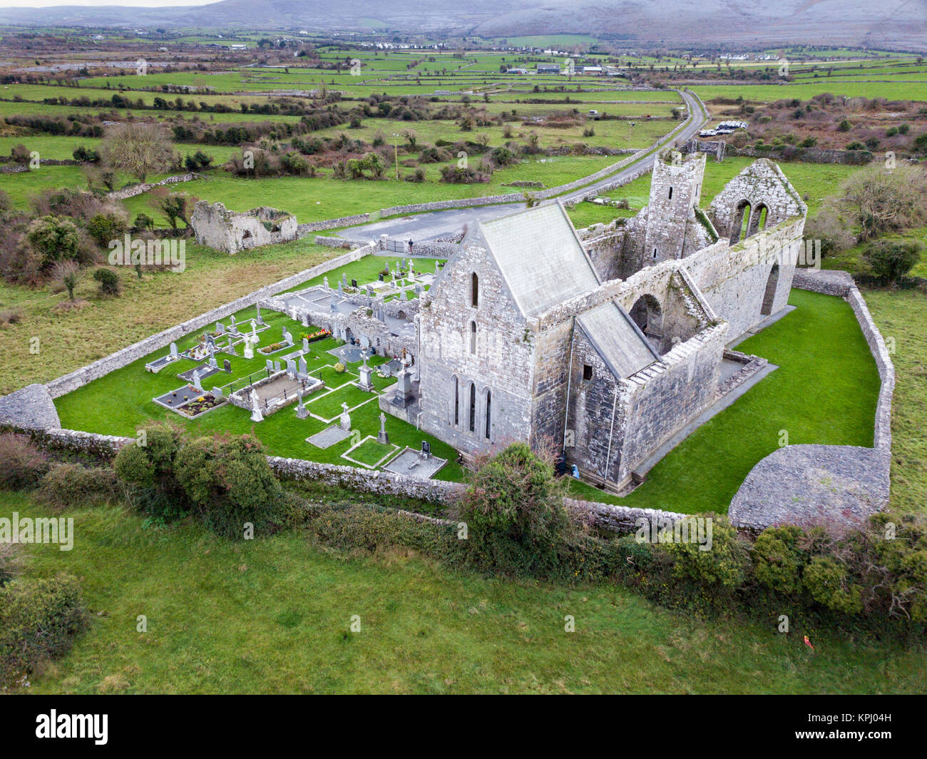 Corcomroe Abbey, near Bellharbour, Burren, Republic of Ireland Stock Photo