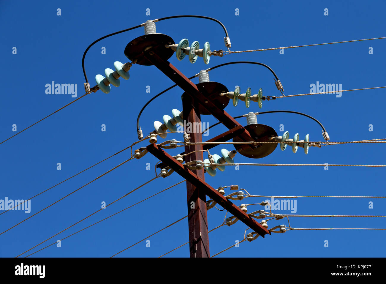 in australia the concept of power line with electrical pole in the