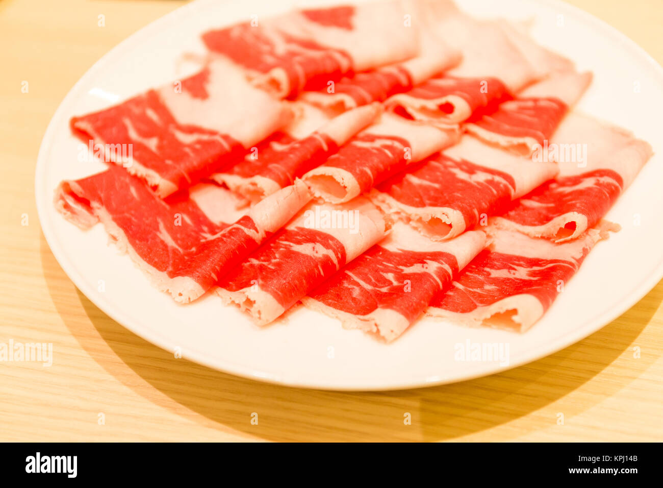Beef slice for hot pot Stock Photo Alamy