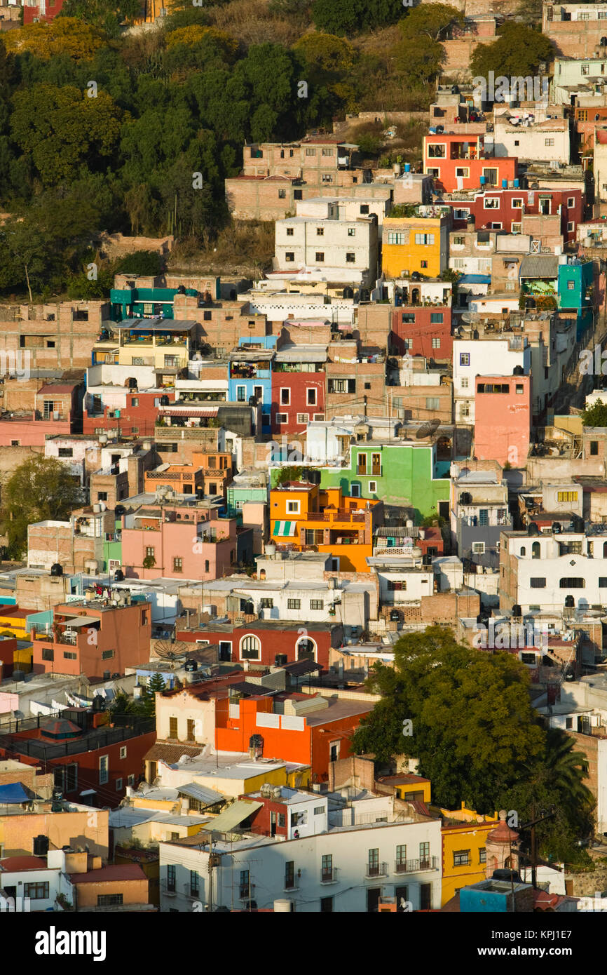 Mexico, Guanajuato State, Guanajuato. Town Buildings along northern
