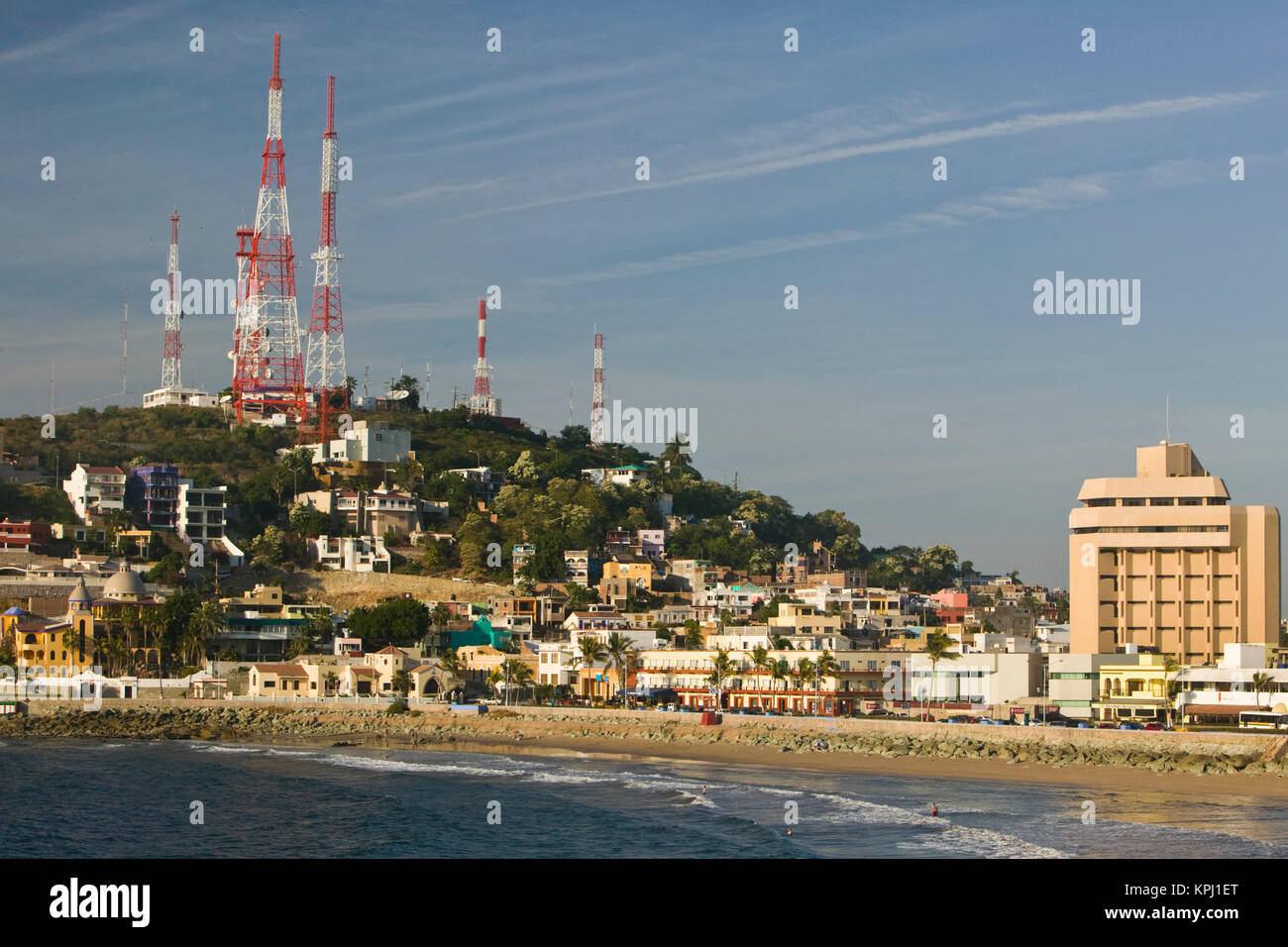 Mexico, Sinaloa State, Mazatlan. Old Mazatlan Beachfront Area and Playa