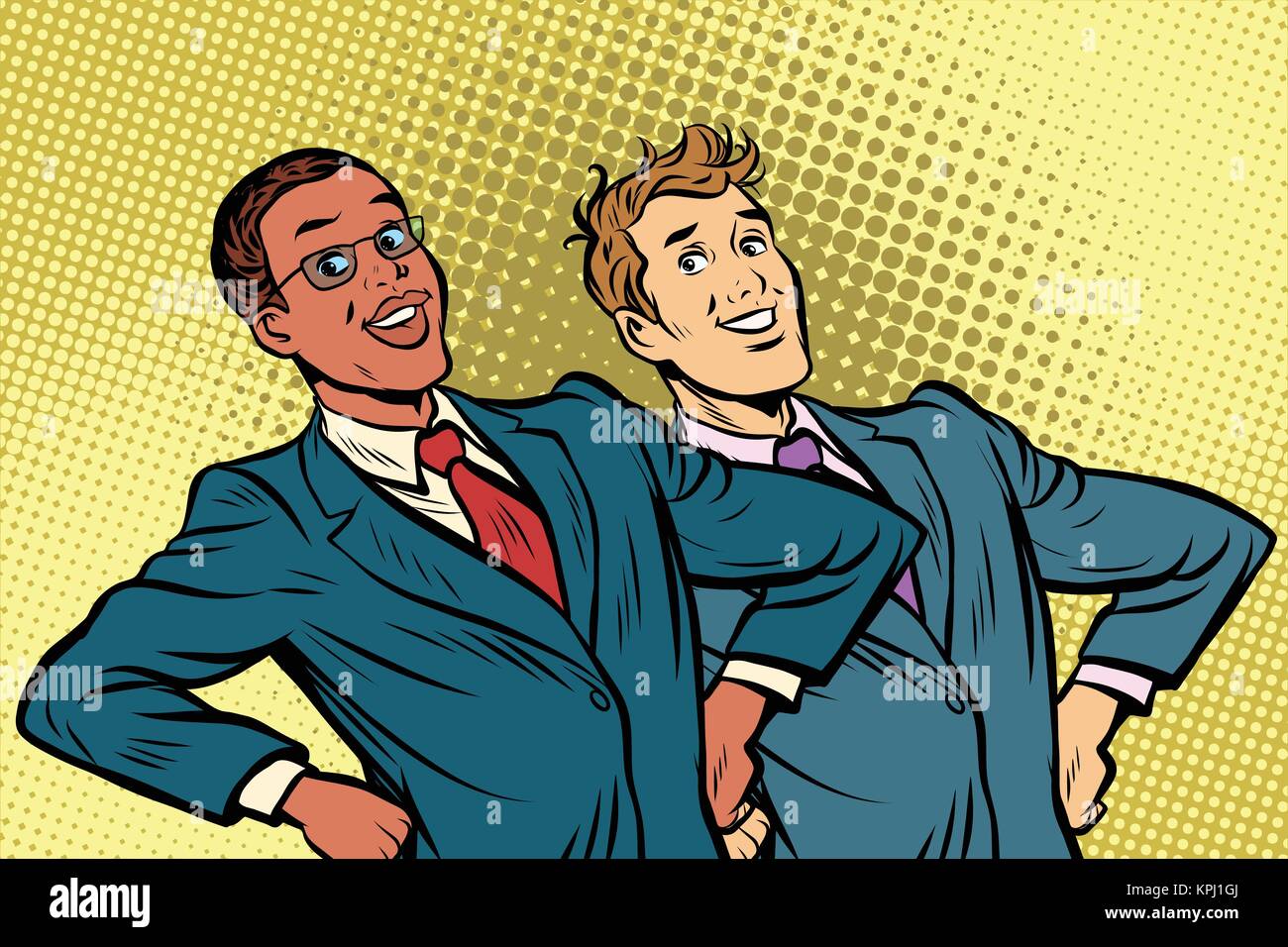 two businessmen multiracial group Stock Vector