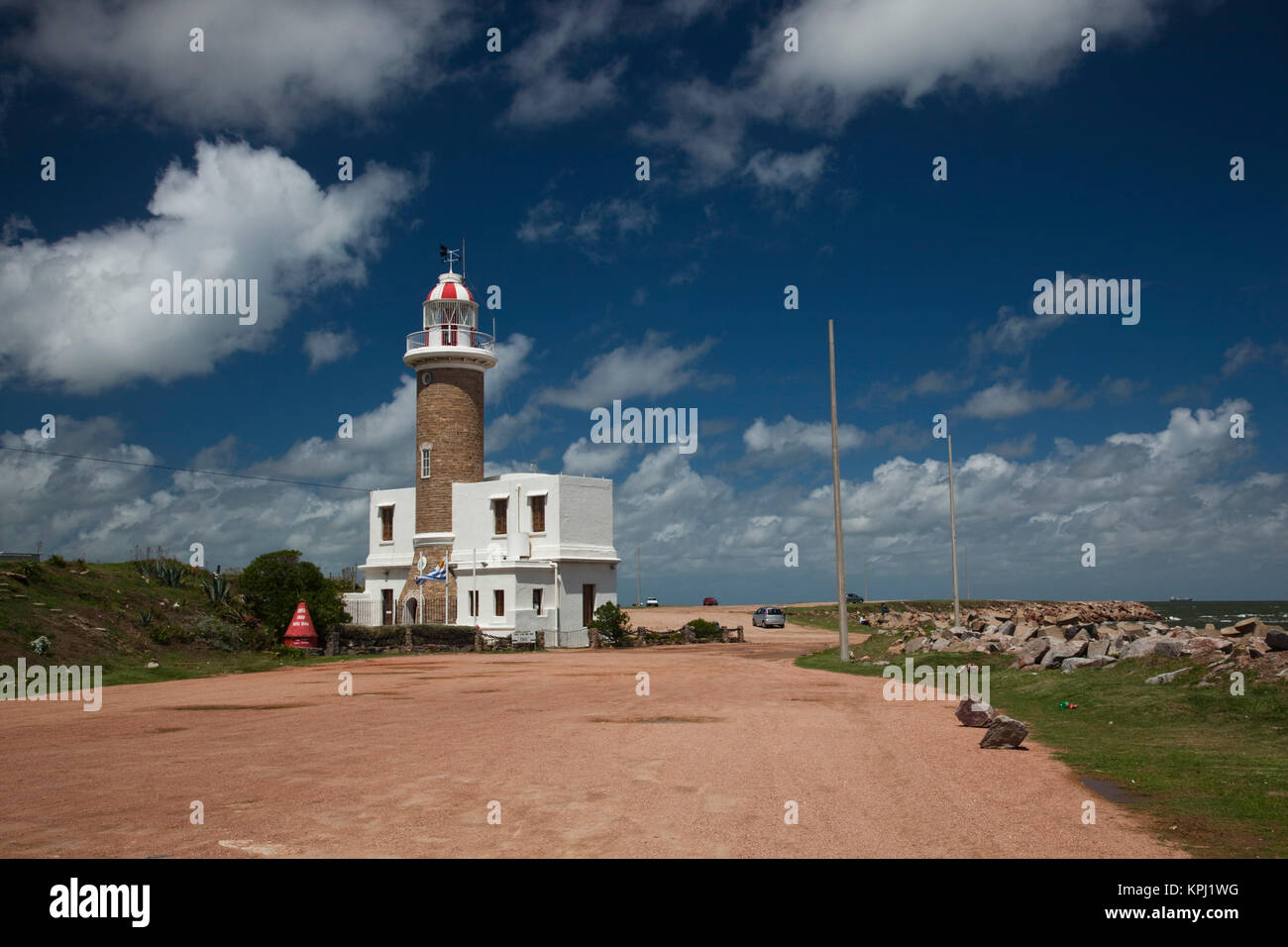Uruguay, Montevideo Department, Montevideo. Punta Brava lighthouse. Stock Photo