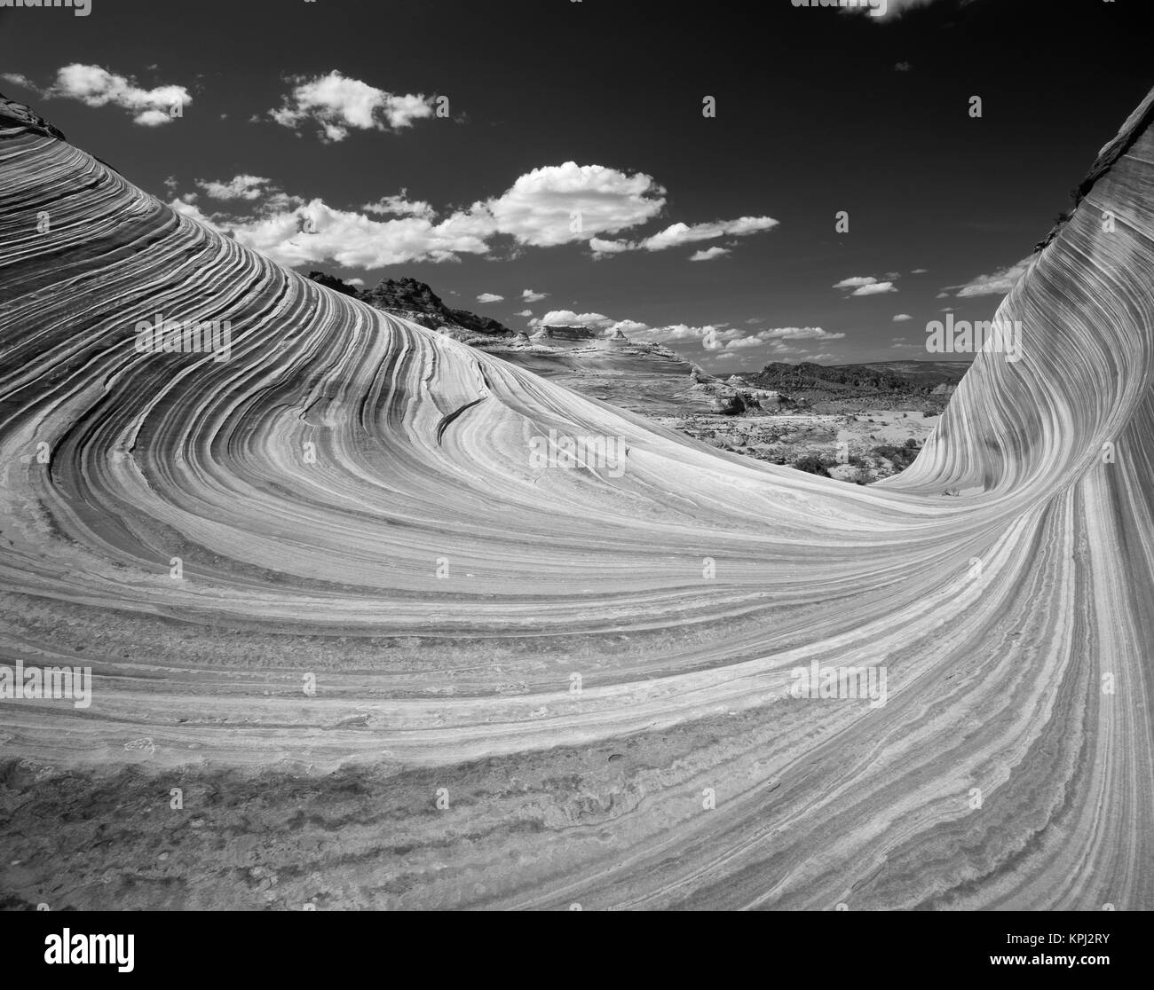 USA, Arizona, Colorado Plateau, Striped sandstone formations (Large format sizes available) Stock Photo