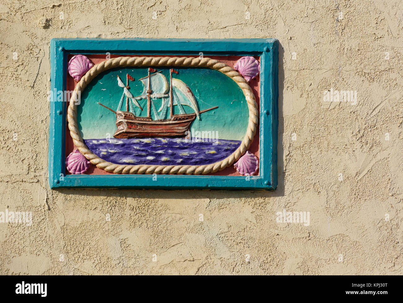 Decorative tile, Catalina Island, California Stock Photo