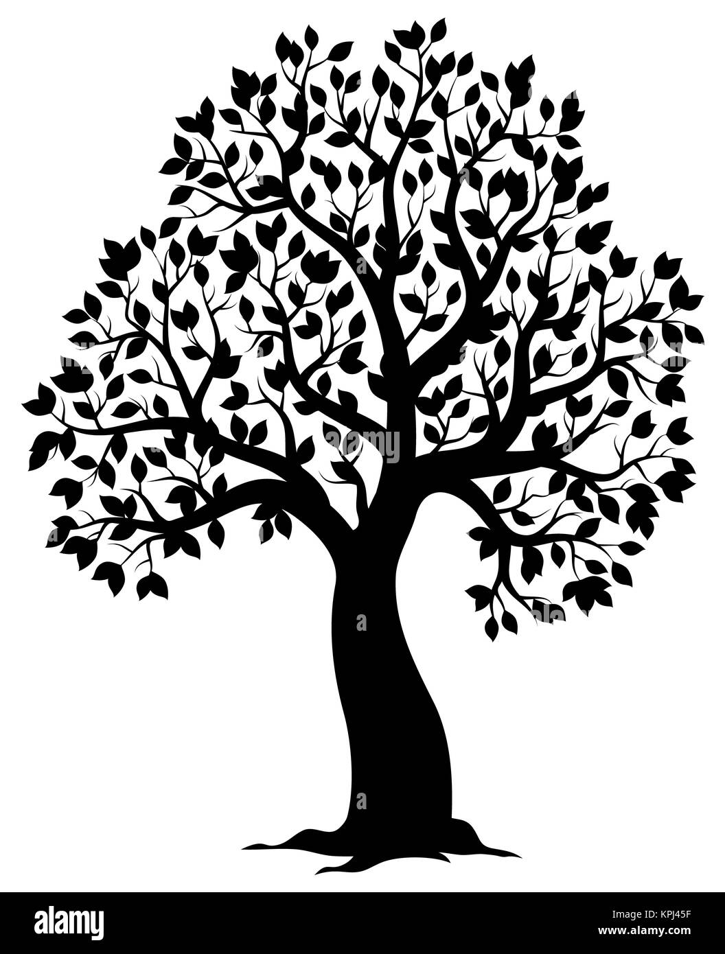 Silhouette of leafy tree theme 3 Stock Photo - Alamy