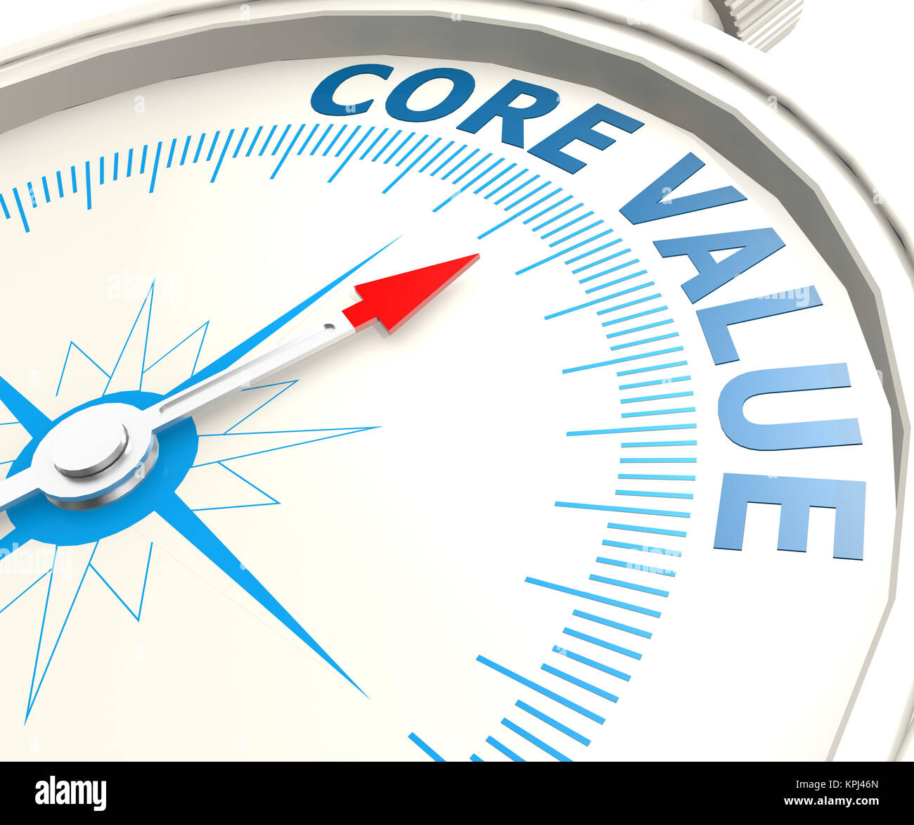 Compass with core value word Stock Photo Alamy