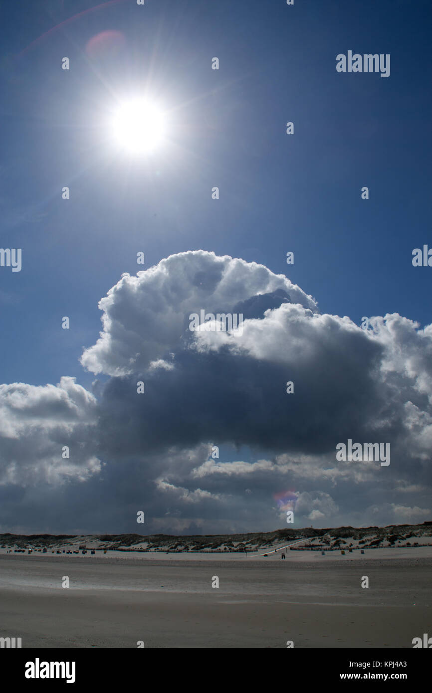 Blue sky with clouds on the beach Stock Photo - Alamy
