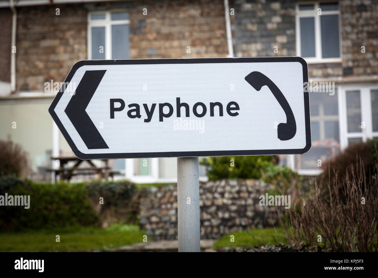 Payphone sign with direction arrow hires stock photography and images Alamy