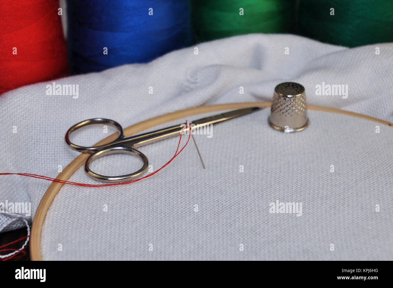 The embroidery hoop with canvas Stock Photo Alamy