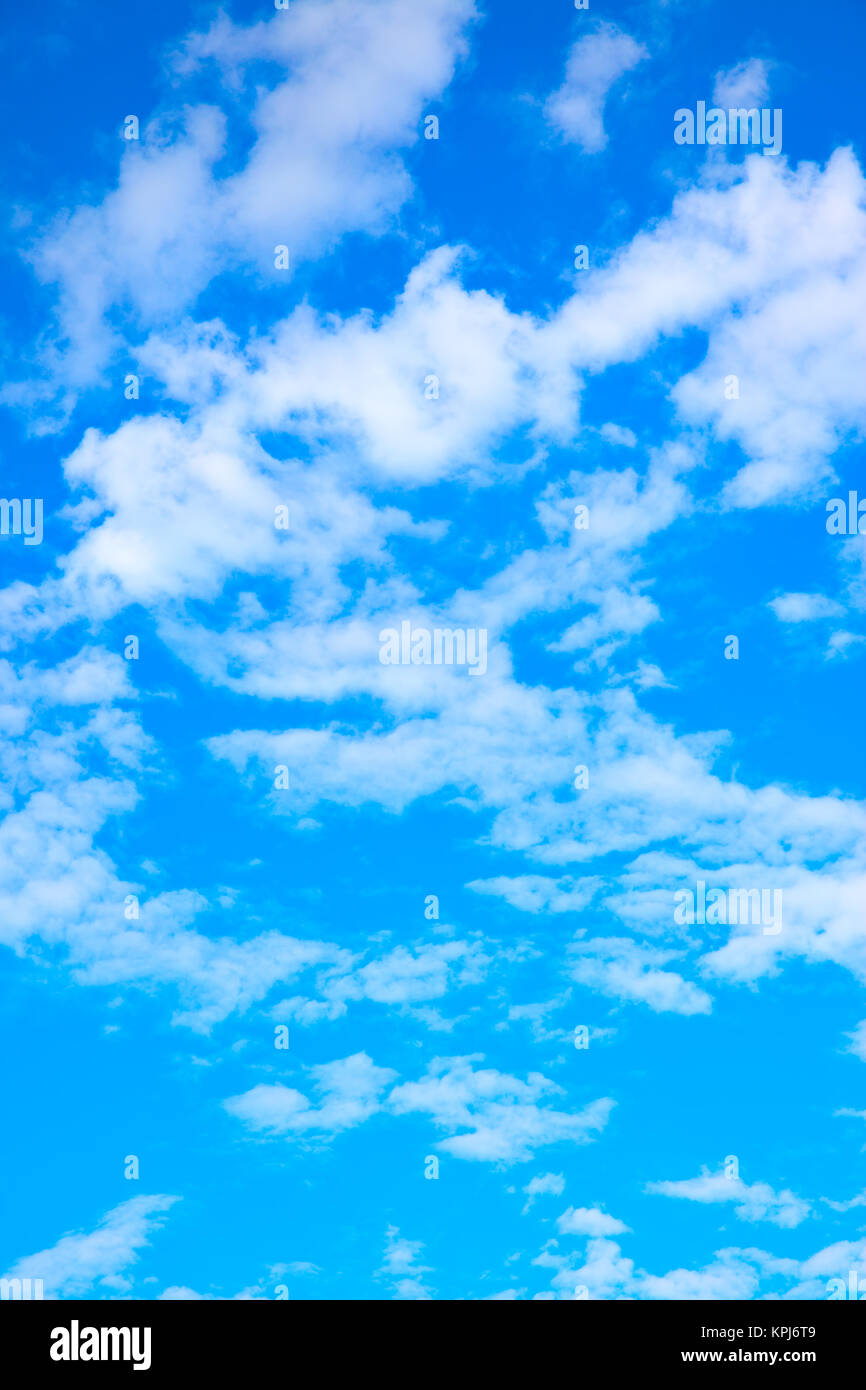 Blue sky with clouds - vertical background,  space for text Stock Photo