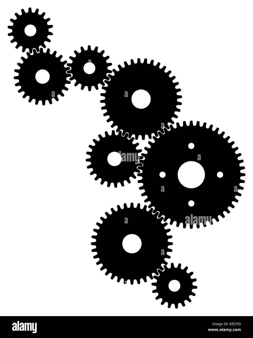 Black gears for teamwork symbolism Stock Photo