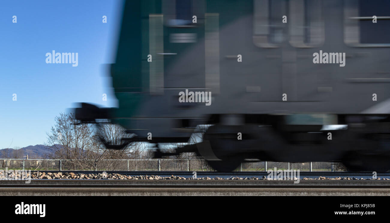 Train in motion blur Stock Photo