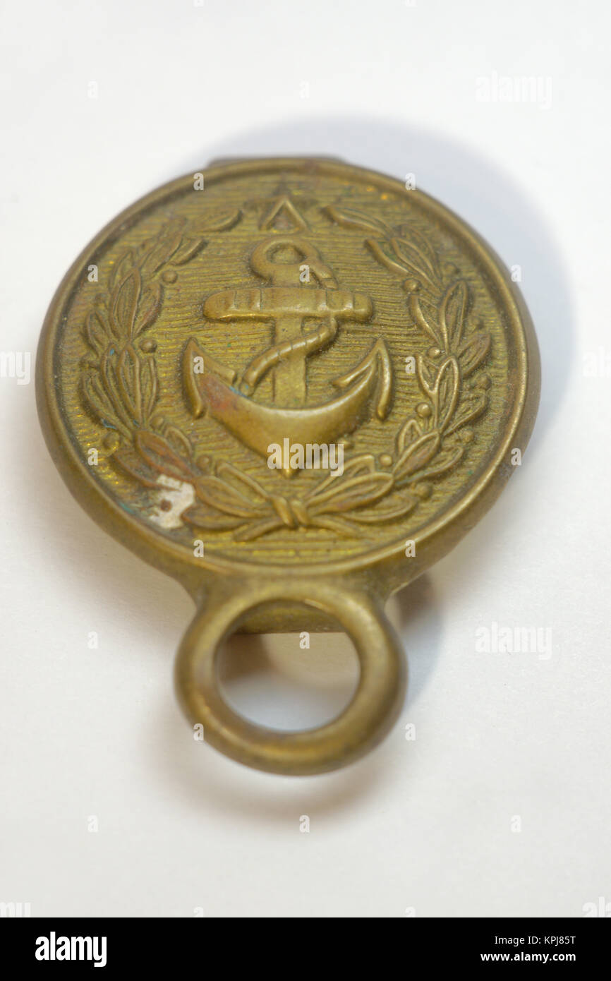 vintage belt buckle of navy military uniforms, solid brass Stock Photo -  Alamy