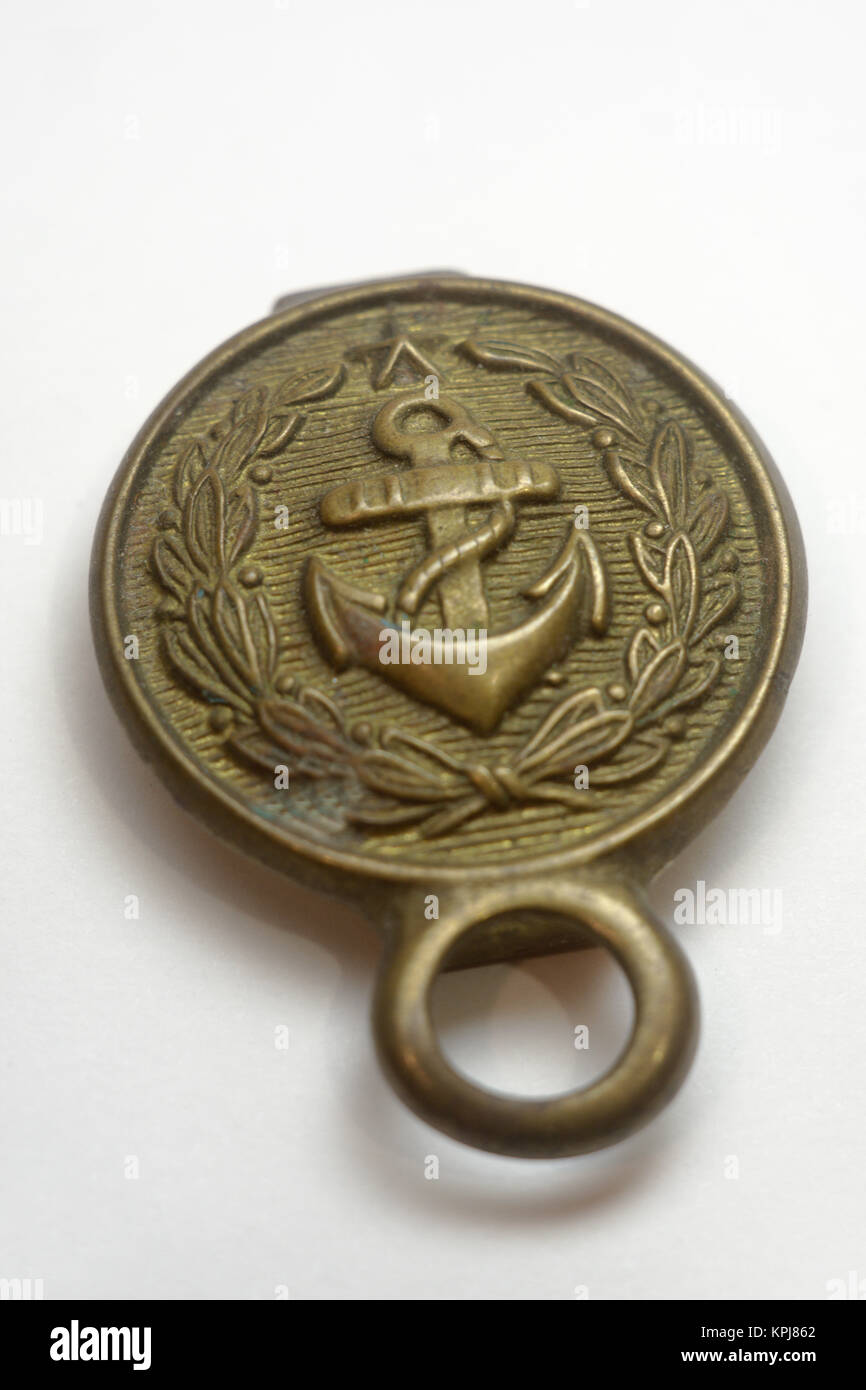 vintage belt buckle of navy military uniforms, solid brass Stock Photo -  Alamy