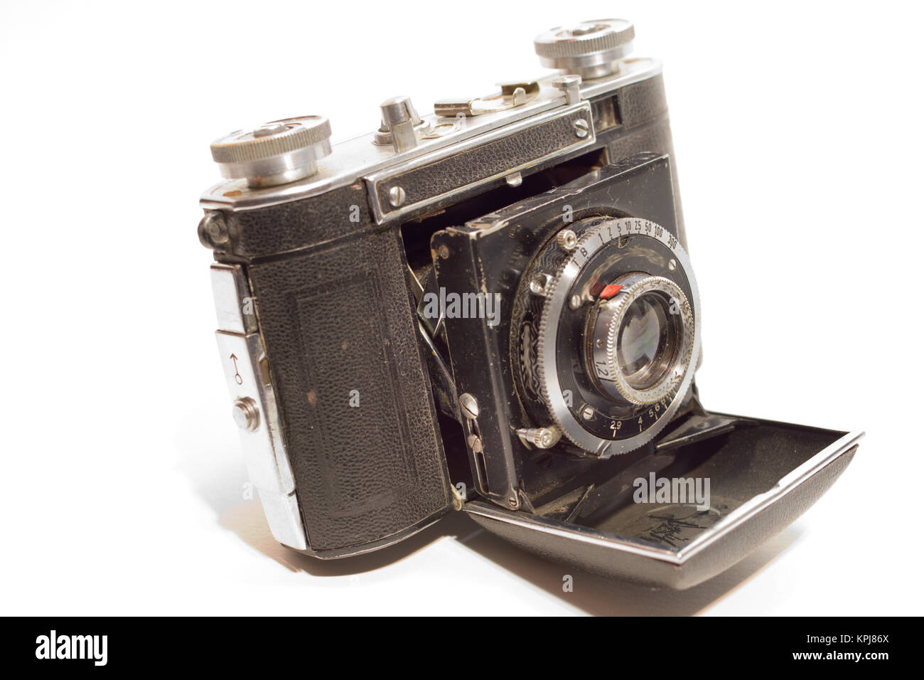 folding pocket camera with bellows and fixed lens Stock Photo Alamy