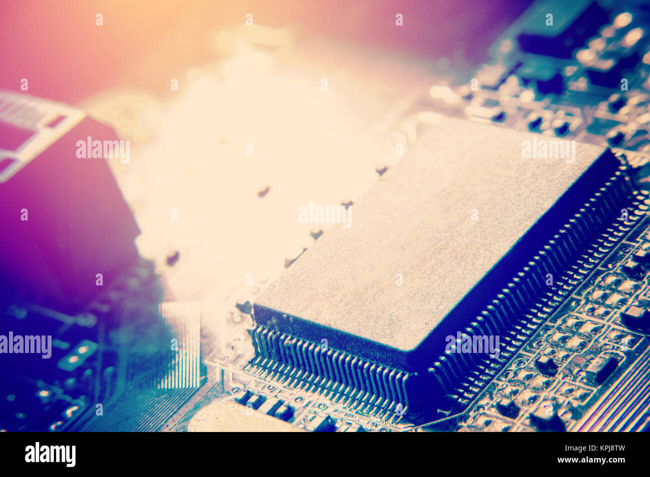 closeup of electronic circuit board with processor Stock Photo - Alamy