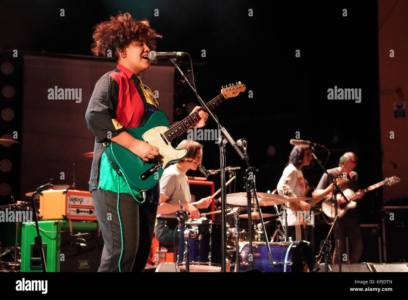 London, UK. 15th Dec, 2017. Sacred Paws performing live on stage (supporting Mogwai) at Brixton O2 Academy in London. Photo date: Friday, December 15, 2017. Credit: Roger Garfield/Alamy Live News Stock Photo