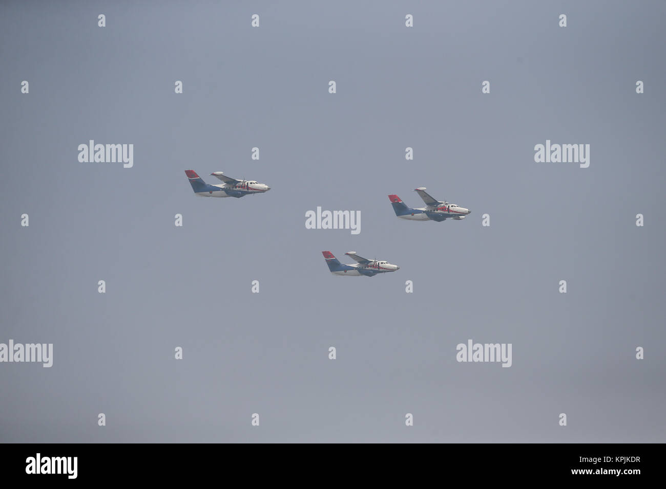 Dhaka, Bangladesh. 16th Dec, 2017. Bangladesh air force planes flyover during celebrations marking the country's 46th Victory Day in Dhaka, Bangladesh, Dec. 16, 2017. Credit: Suvra Kanti Das/ZUMA Wire/Alamy Live News Stock Photo