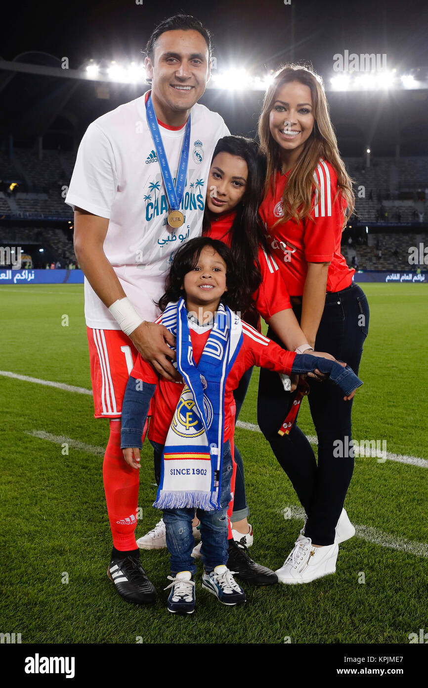 Keylor Navas Gamboa (1) Real Madrid playerReal Madrid players with their  families celebrate victory in the Club World Cup final In action during the  Club World Cup final between Real Madrid v
