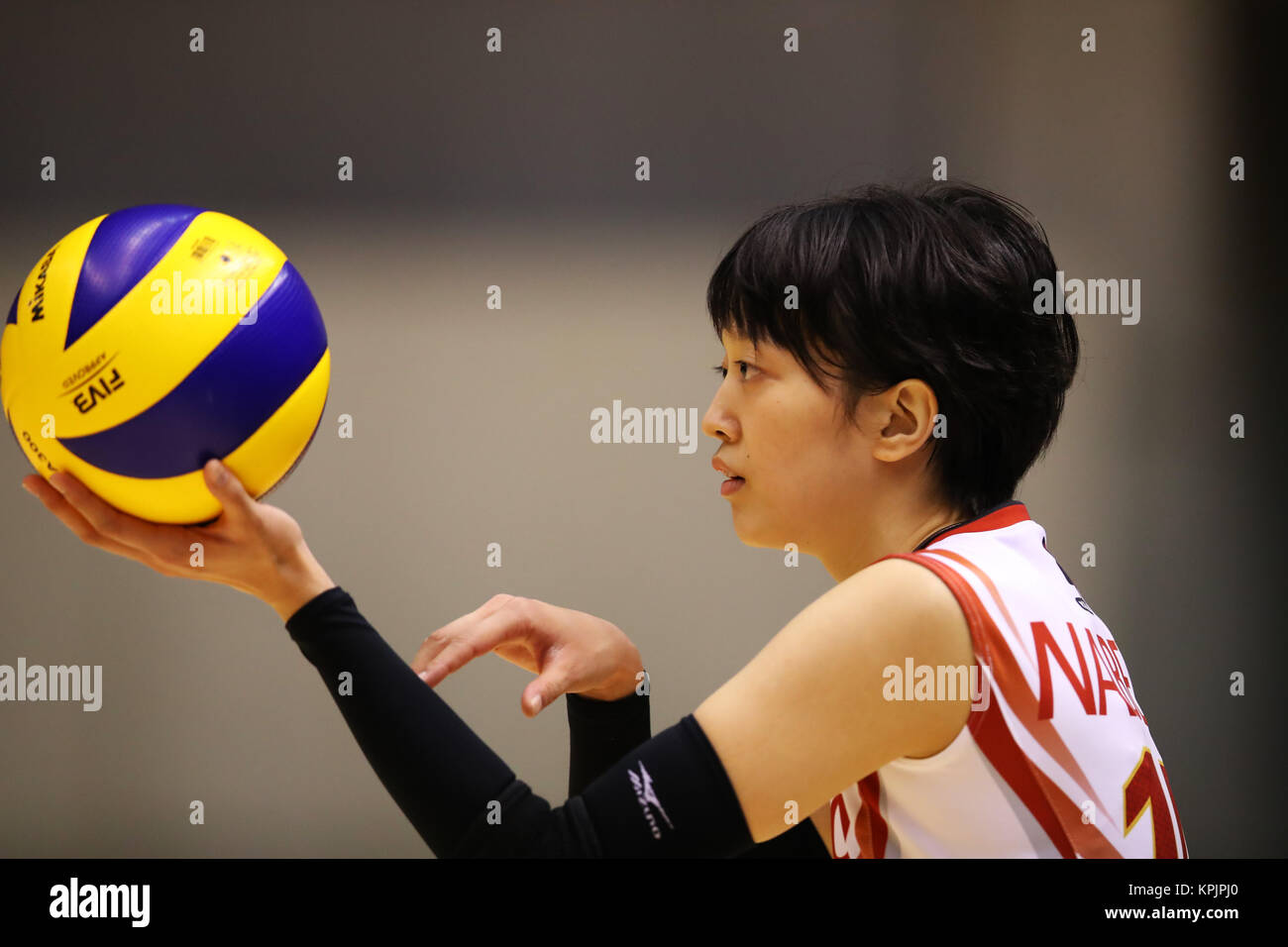 Tokyo Metropolitan Gymnasium, Tokyo, Japan. 16th Dec, 2017. Yurie Nabeya (), DECEMBER 16, 2017 - Volleyball : All Japan Women's Volleyball Championships 2nd round match between DENSO Airybees 3-2 PFU Blue Cats at Tokyo Metropolitan Gymnasium, Tokyo, Japan. Credit: AFLO SPORT/Alamy Live News Stock Photo