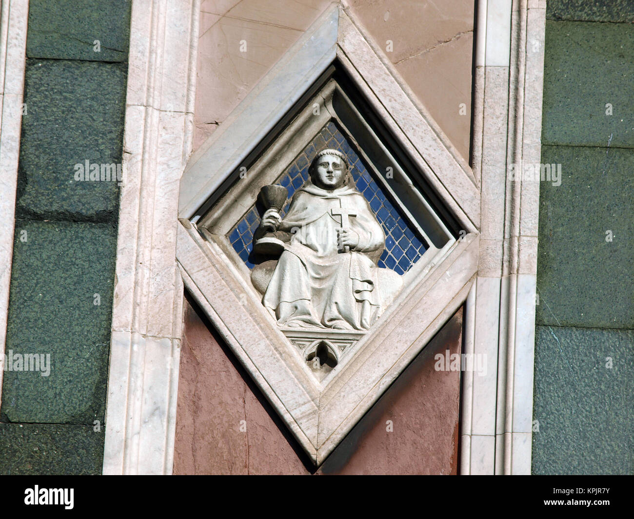 Florence - The Relief on the Giottos' Campanile. Stock Photo