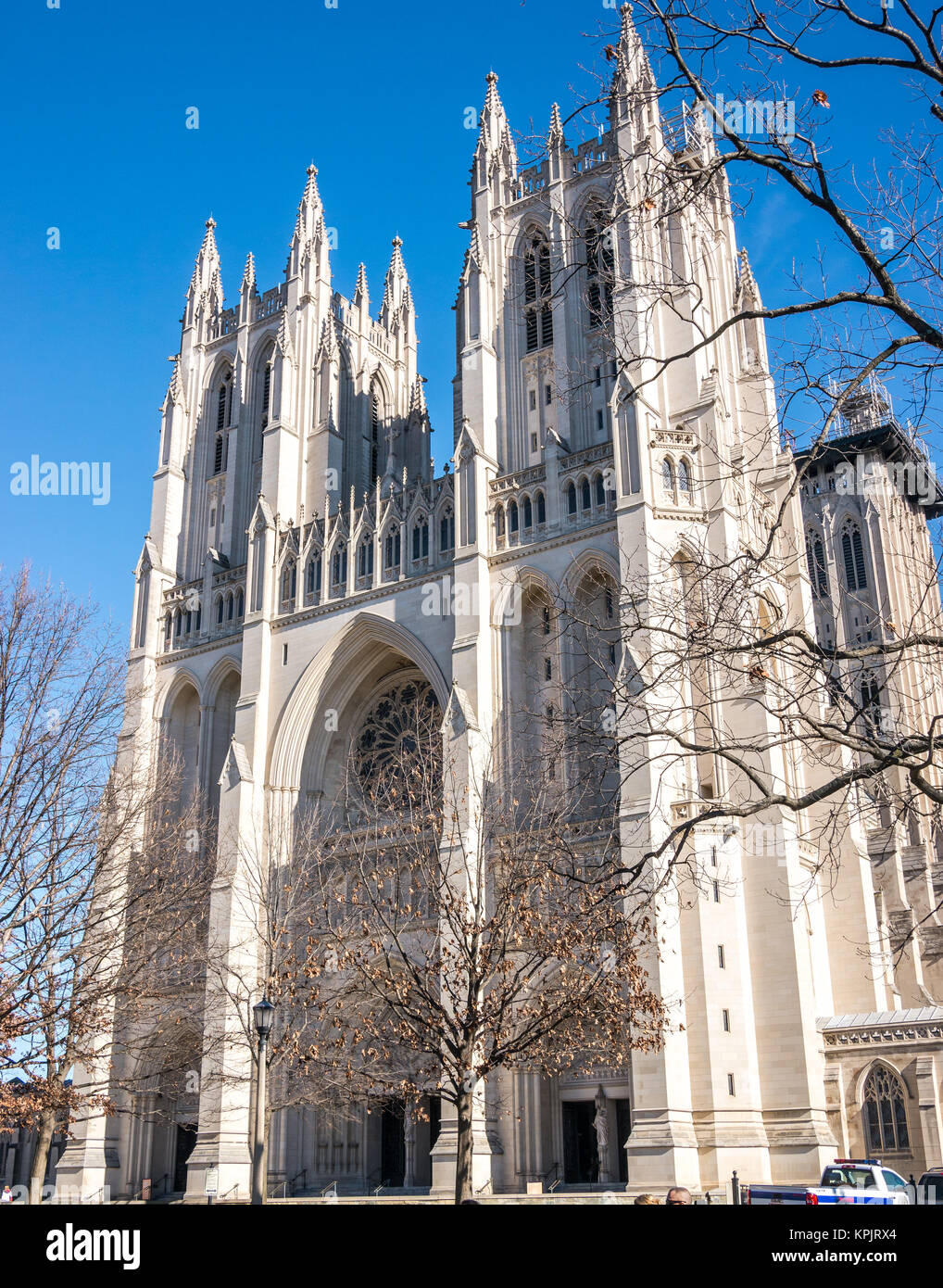 Washington National Cathedral. It is an Episcopal Church located in Washington, D.C Stock Photo