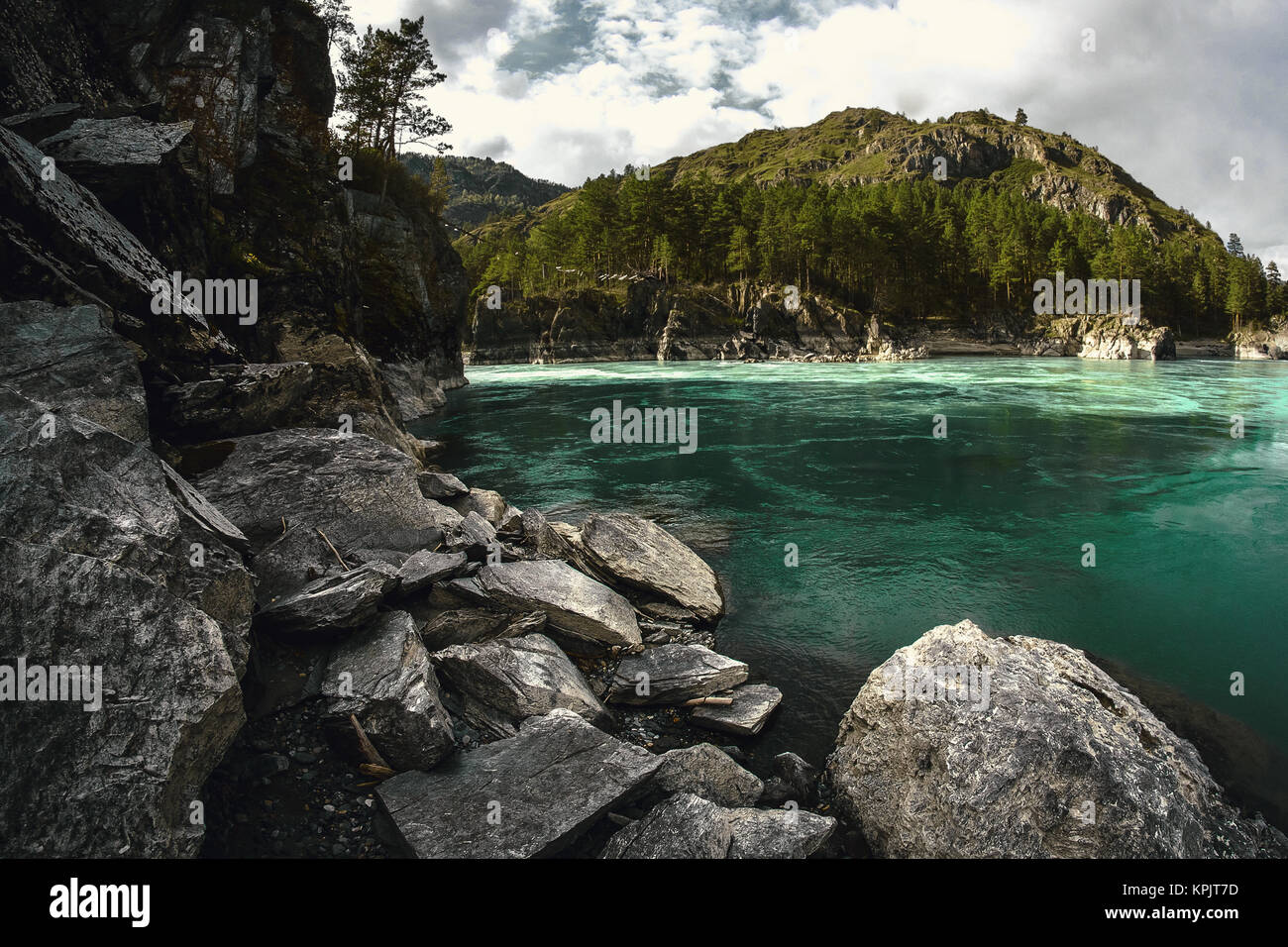 Green River in Altay Stock Photo
