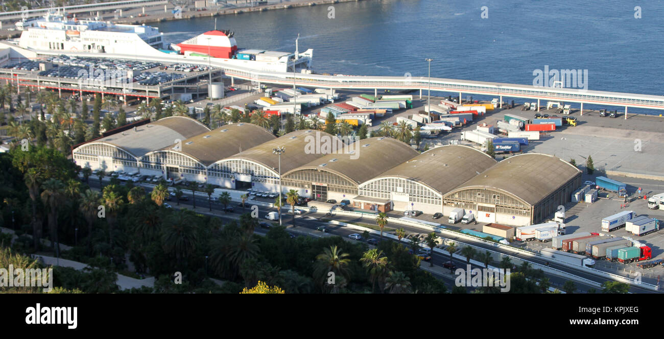 Aerial view of buildings in Barcelona city, Spain Stock Photo - Alamy