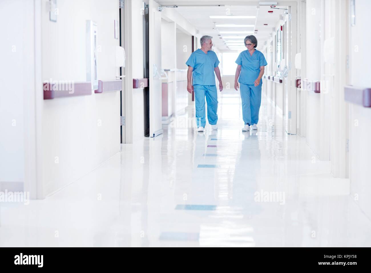 Two doctors wearing surgical scrubs Stock Photo Alamy