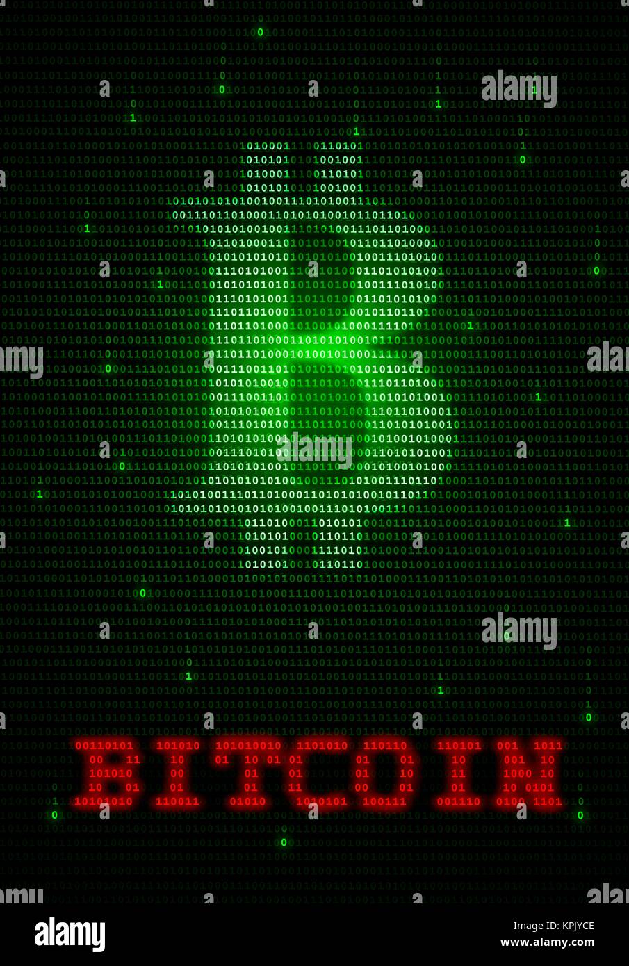 Conceptual artwork representing the bitcoin cryptocurrency. Bitcoin is