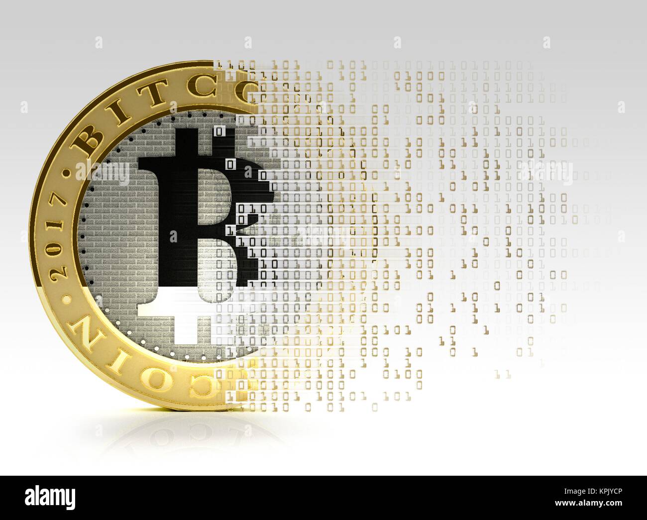 Conceptual artwork representing the bitcoin cryptocurrency. Bitcoin is