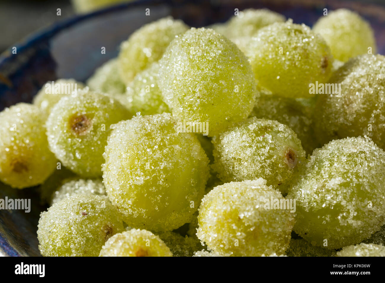 Boozy Sugared Prosecco Grapes in a Bowl for Dessert Stock Photo