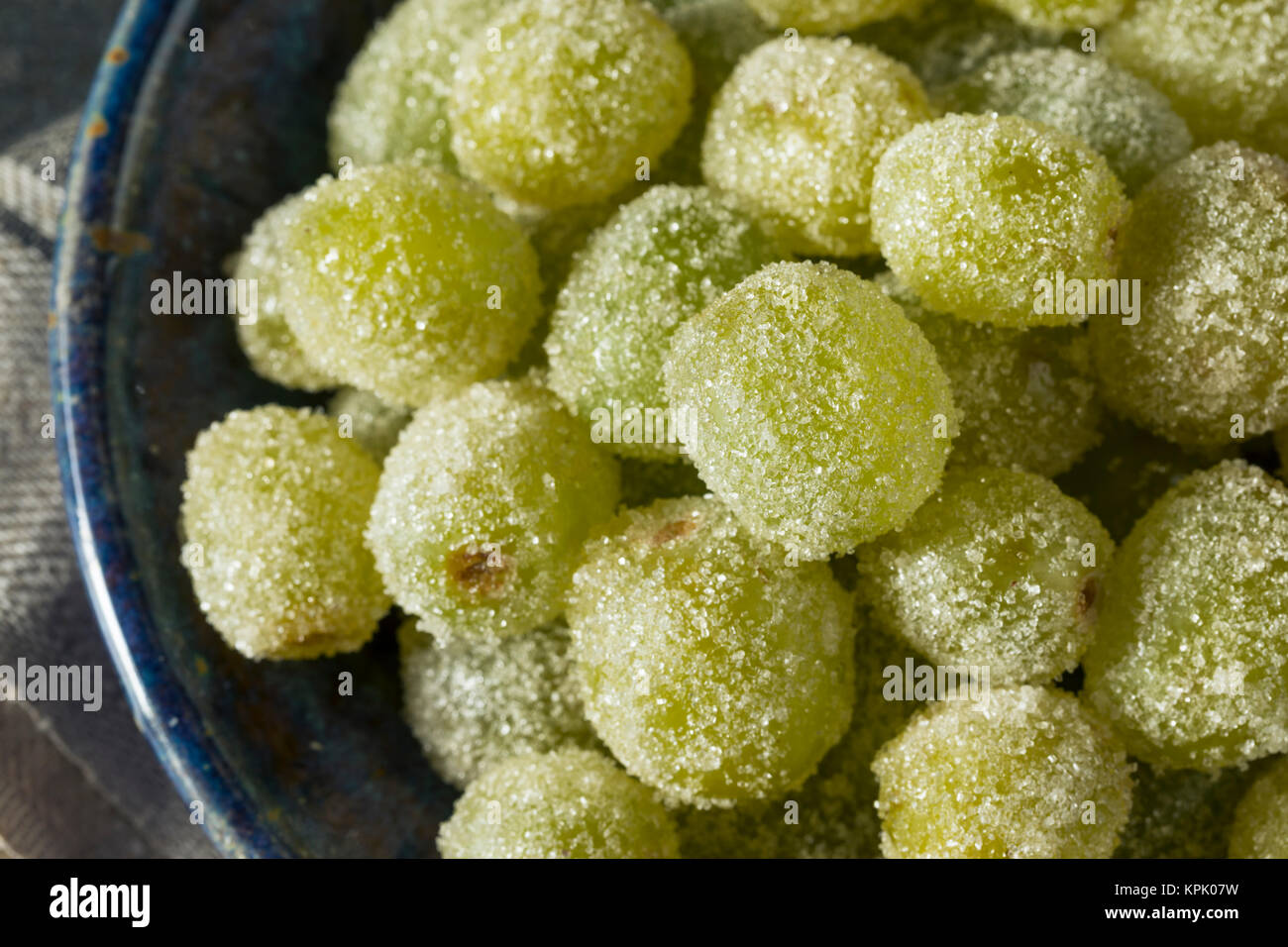 Boozy Sugared Prosecco Grapes in a Bowl for Dessert Stock Photo
