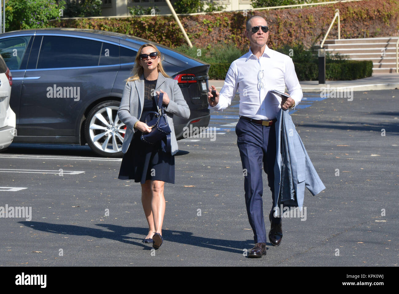 Reese Witherspoon and Jim Toth attend an event at their son's school Featuring: Reese Witherspoon, Jim Toth Where: Pacific Palisades, California, United States When: 14 Nov 2017 Credit: WENN.com Stock Photo