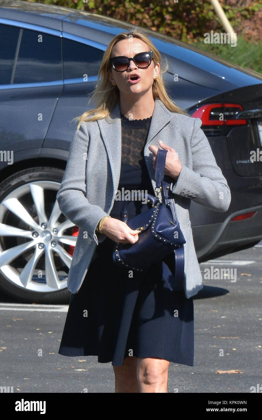 Reese Witherspoon and Jim Toth attend an event at their son's school  Featuring: Reese Witherspoon Where: Pacific Palisades, California, United States When: 14 Nov 2017 Credit: WENN.com Stock Photo