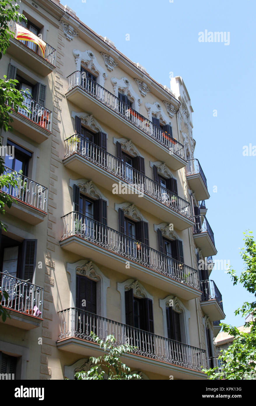Apartment building, Barcelona, Spain Stock Photo Alamy