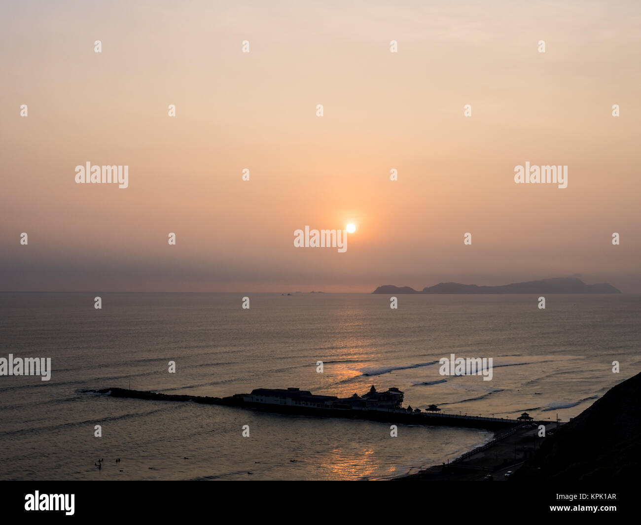 Sunset in the Lima coast Stock Photo