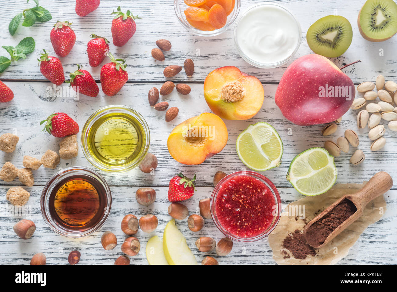 Ingredients for healthy dessert Stock Photo Alamy
