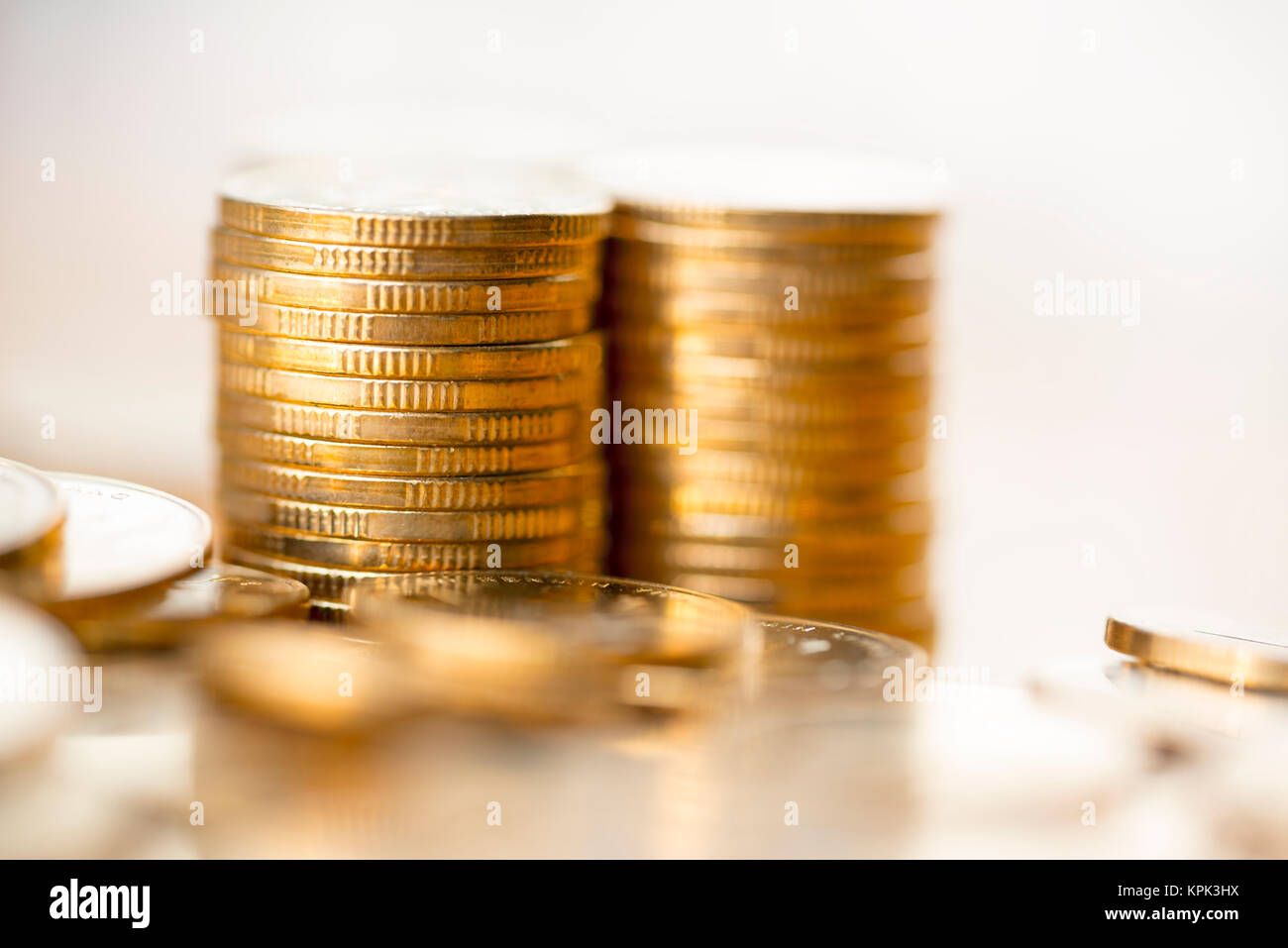 golden coin stack Stock Photo