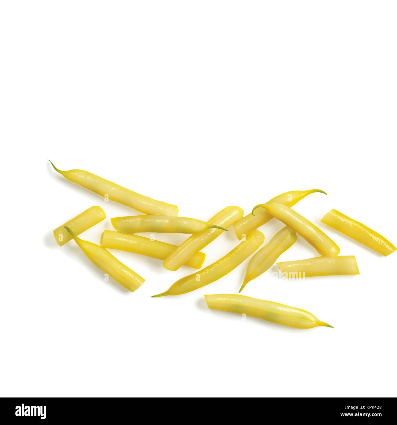 Yellow wax beans against a white background Stock Photo