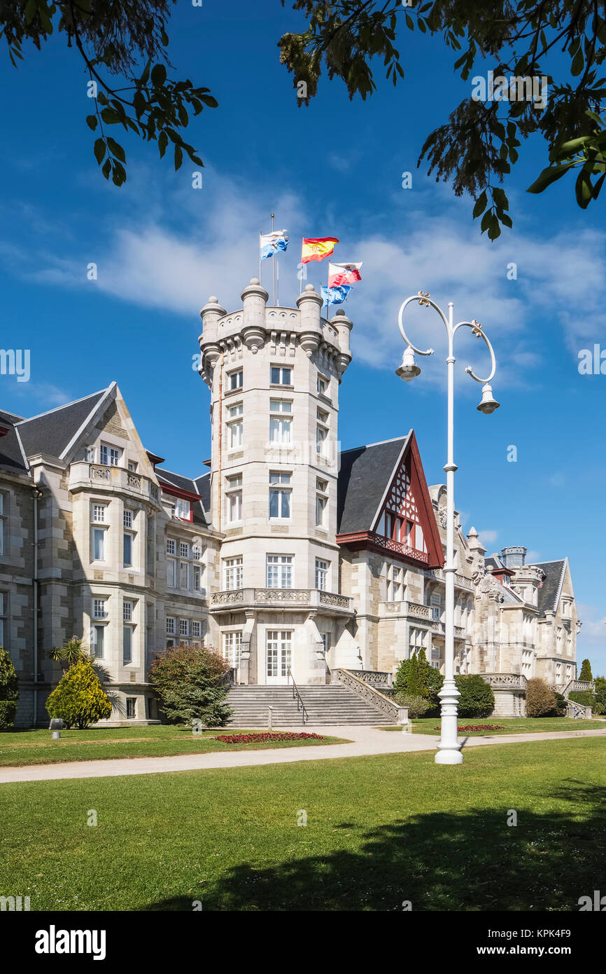 Magdalena Palace, a 20th century palace in Spain; Santander, Cantabria, Spain Stock Photo